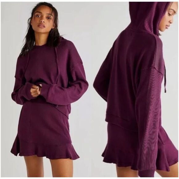 Free People Beach Social Set SKIRT ONLY in Wine Size XS *will fit medium - Picture 1 of 2